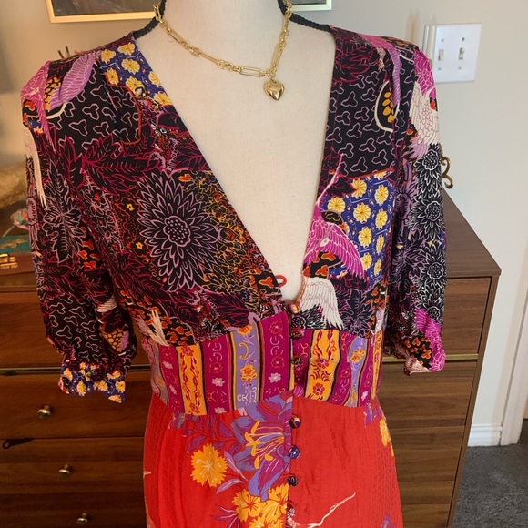 Anthroplogie Vibrant Floral Button-Down Dress - Picture 2 of 7